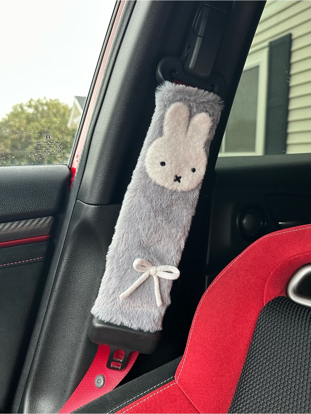 Miffy Seatbelt Cover - Black, Grey and Pink!